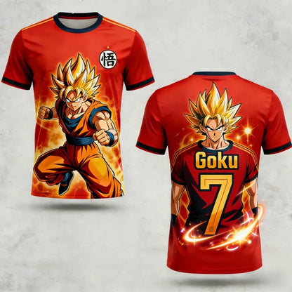 2026 Summer Dragon Ball Men's Casual T-shirt 3D Printed Short-sleeved Fashion Loose Women and Kids Breathable Sports Top Shirt
