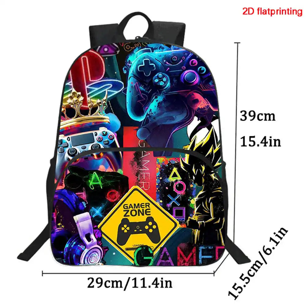 Conjunto Fortnite de 2 peças: mochila com bolso frontal e estojo, grande capacidade, mochila escolar cartoon, presente para crianças, rapazes e raparigas, dos 5 aos 8 anos