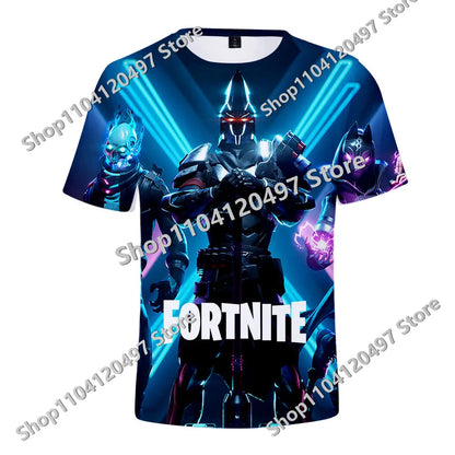 Japanese Anime Fortnite Summer T-shirt for Men and Women Battle Royale Short-Sleeved Casual Comfortable Loose Harajuku Streetwear