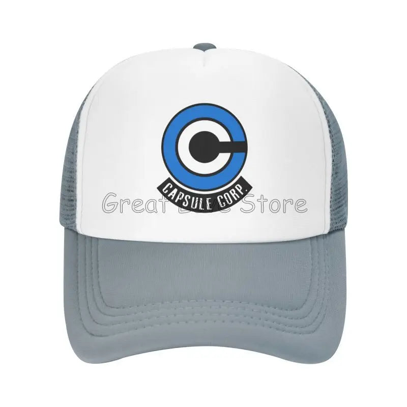 Capsule Corp Mesh-Baseballkappen Unisex-Hip-Hop-Trucker-Cap Anime DBZ Dad-Cap Verstellbare Rennkappe Sommer-Trucker-Snapback-Kappen