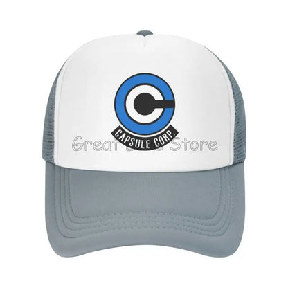 Capsule Corp Mesh-Baseballkappen Unisex-Hip-Hop-Trucker-Cap Anime DBZ Dad-Cap Verstellbare Rennkappe Sommer-Trucker-Snapback-Kappen