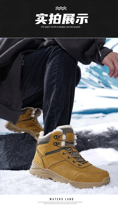 Men's Boots 2025 New Winter Slippers Warm Men Shoes Waterproof Non-Slip Plush Sneakers Male Tennis Shoes Boots Men Sneakers Winter