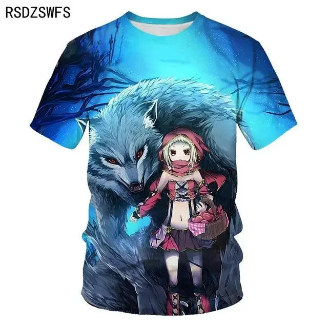 3D Fierce Animal Printed Men's Clothing Casual Fashion Wolf Pattern Short Sleeve Pullover Outdoor Daily Trend T-shirts For Men