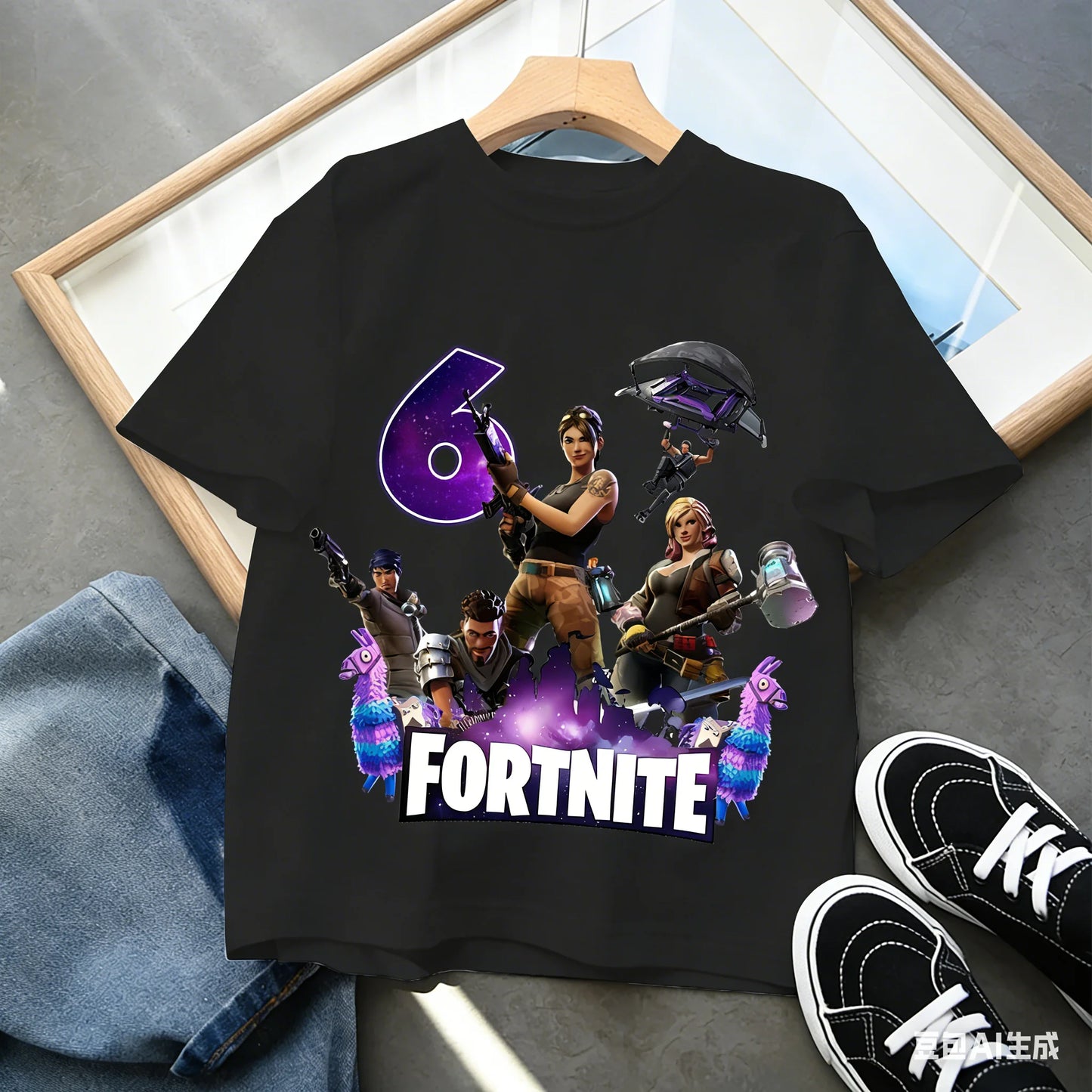Fortnite Children’s Birthday Number T-Shirt Girls Boys Summer Clothes Baby Cotton Tee Shirts Party Short Sleeve Tops Toddler Gift