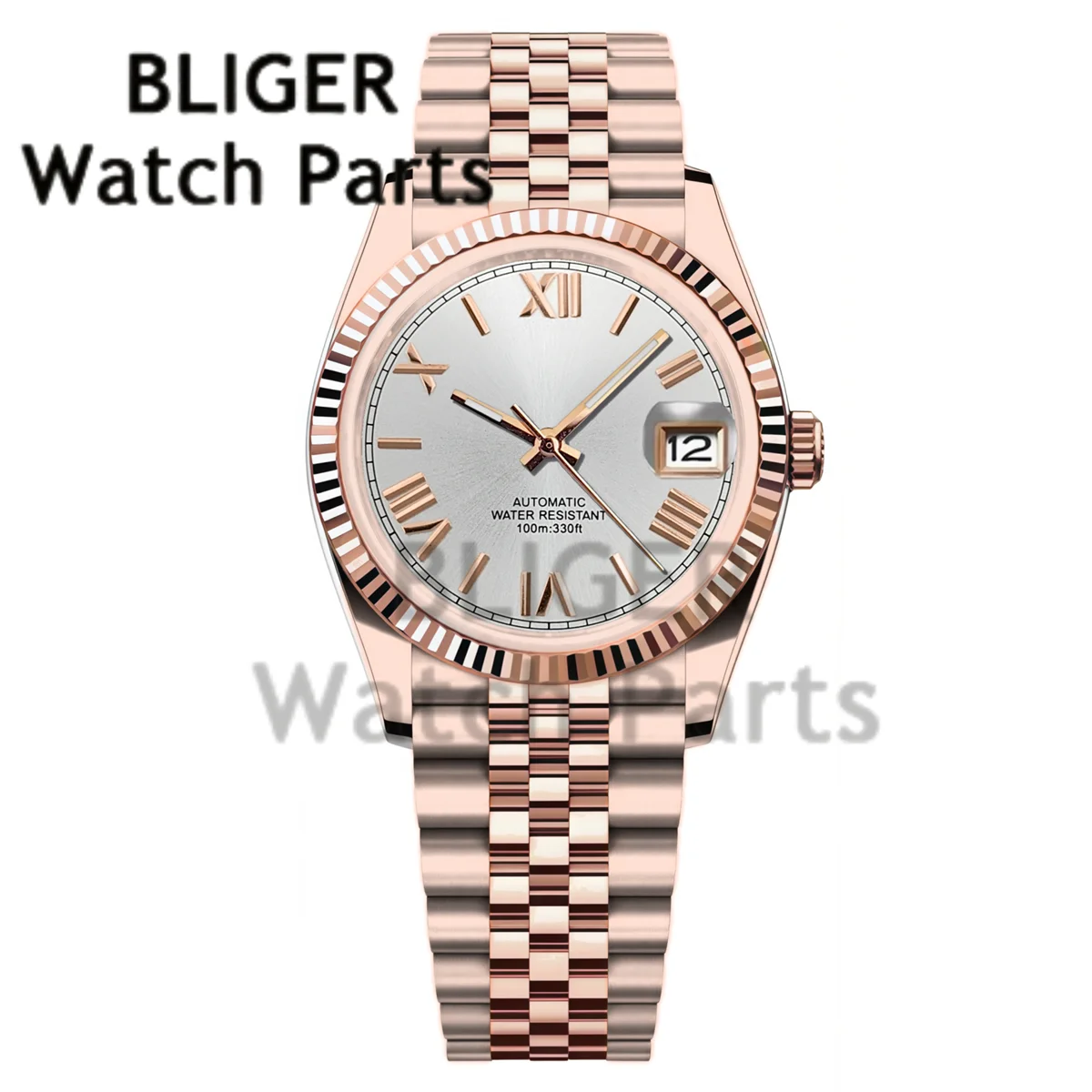 BLIGER 36MM 39MM Luxury Gold NH35 Automatic Mechanical Wristwatch Roman Number Men Watches Sapphire Crystal 10Bar Reloj Hombre