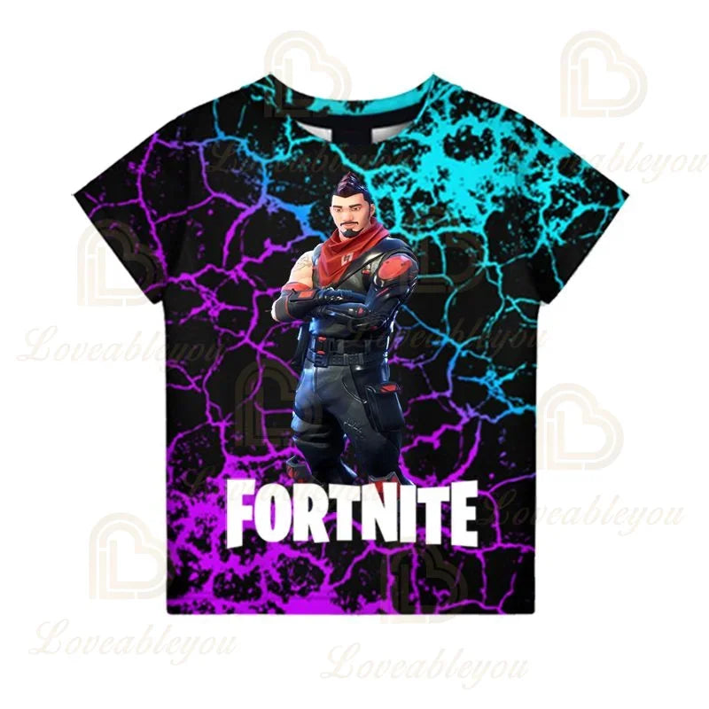 Fortnite Victory Royale Ninja Fashion 3D -T-paidat, kesäiset lyhythihaiset lastenvaatteet, sarjakuvapainatus, vauvanvaatteet, lasten T-paita