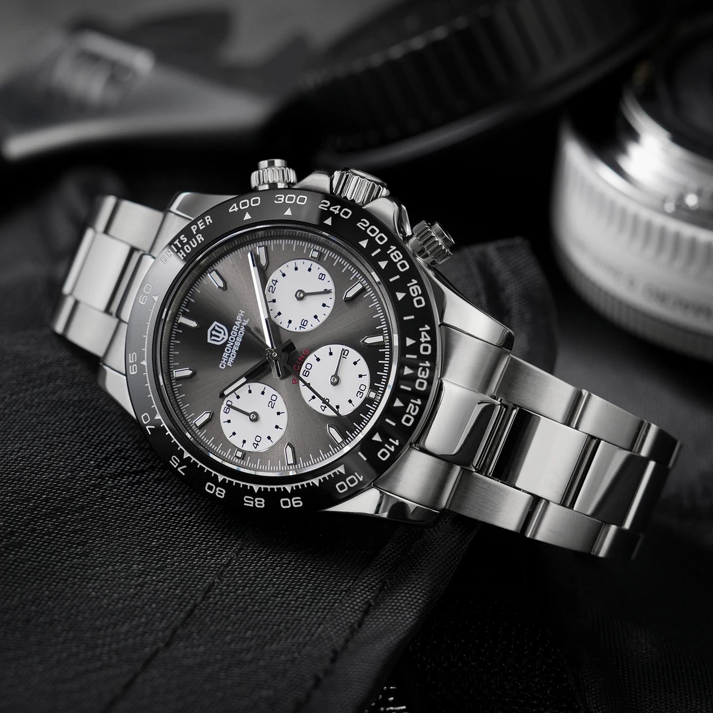 Watchdives WD16500 V2 Men Watch VK63 Quartz Movement Chronograph Wristwatch Stainless Steel Sapphire Crystal Luminous Watches
