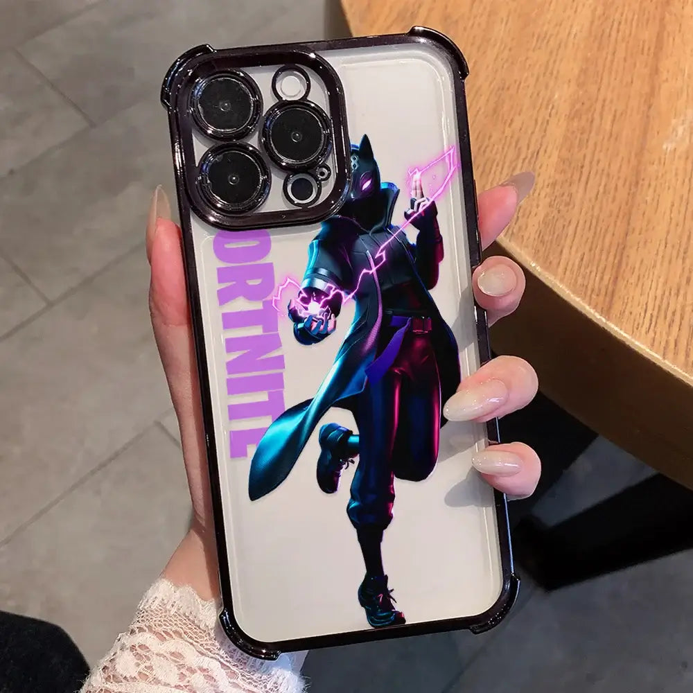 Anime-Fortnites-Game-Plating-Handyhülle für Xiaomi Redmi A7 15 A3 15C 14C K50 A1 Note 15 14 13 12 12s Pro Plus 4G 5G, stoßfest