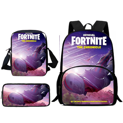 Hot Game Design Child Backpacks Shoulder Bag Pencil Case Fortnite Pupil Large Capacity School Bags for Boys Girls Best Gift