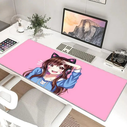 Anime-tyylinen pelityttö Overwatch -suuri hiirimatto 900x400 kannettavalle ja toimistoon, kuminen pehmeä pöytämatto, tietokoneen näppäimistölle, HD-painatus, XXL-hiirimatto