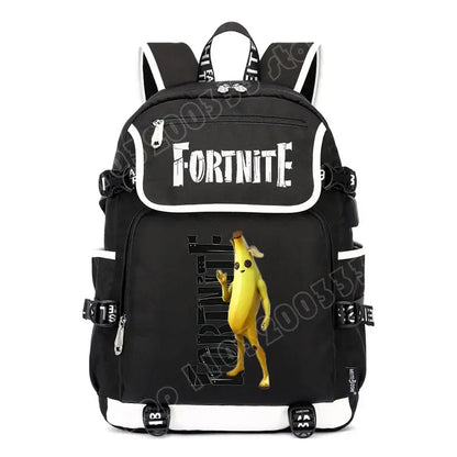 Fortnites раница с голям капацитет, ежедневна чанта за рамо с USB порт, унисекс аниме ученическа раница, нов стилен подарък за канцеларски принадлежности