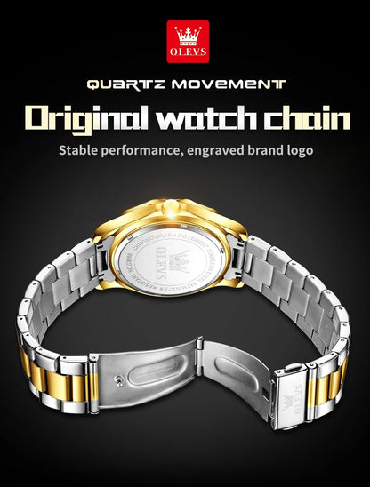 OLEVS 9988 Quartz Watch for Men Waterproof Anti-scratch Auto Date Diving Wristwatch Men Original Brand Luxury Diamond Man Watch