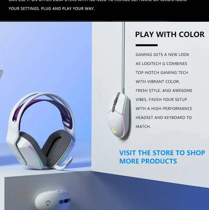 Logitech G203 LIGHTSYNC-mus trådbunden 8000 DPI-sensor RGB Sync 6 knappar mekanisk spänning för kontor och gaming