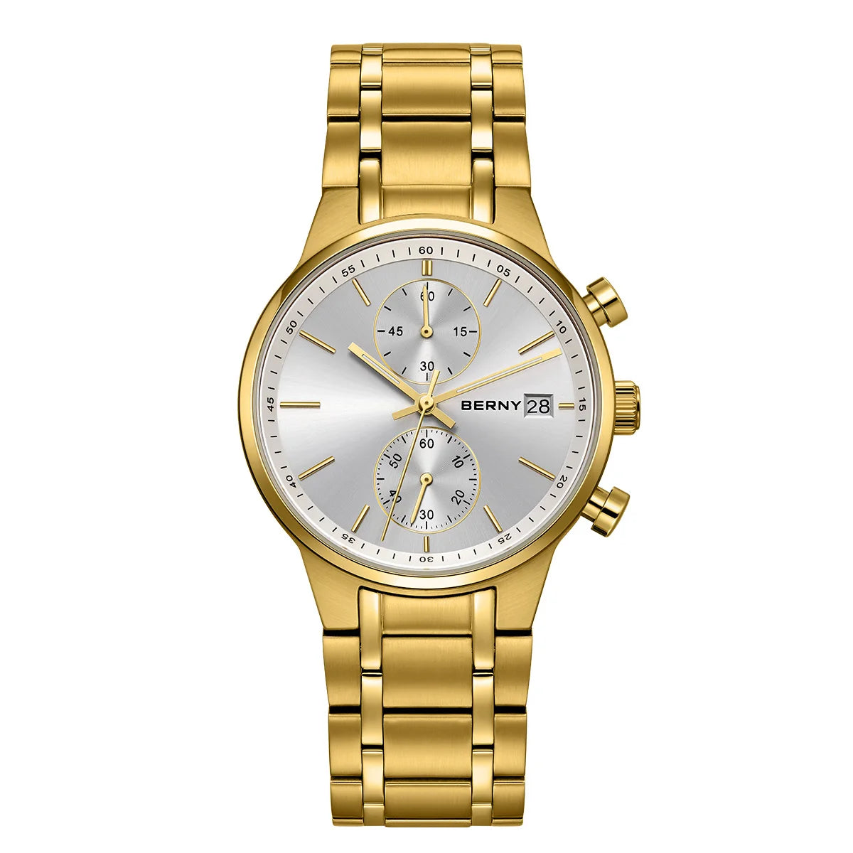 BERNY Watches for Men Fashion Casual Multi-function Chronograph Quartz Men's Watch Luminous Date Colorful Sports Wristwatch