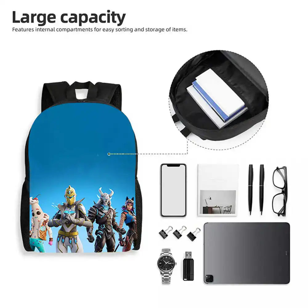 Kids School Backpack Cartoon Fortnite Bags for Girls Boys Durable Lightweight Large Capacity Breathable
