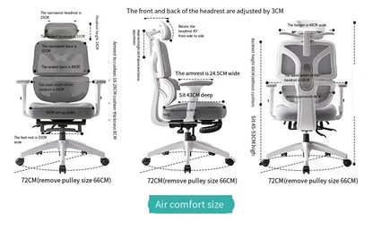Ergonomic Gaming Chair Office Mesh Chair with 3D Lumbar Support, Adjustable Swivel Desk Chair, E-Sports Racing Chair with Footrest