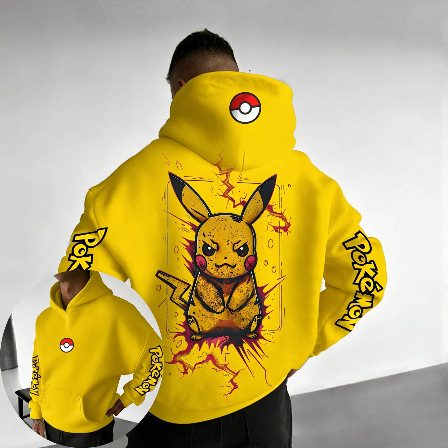 2026 Pokémon Games Pikachu Co Branded Cotton Hoodie Spring/Summer New Harajuku Men's and Women's Loose Casual Parent Child Top