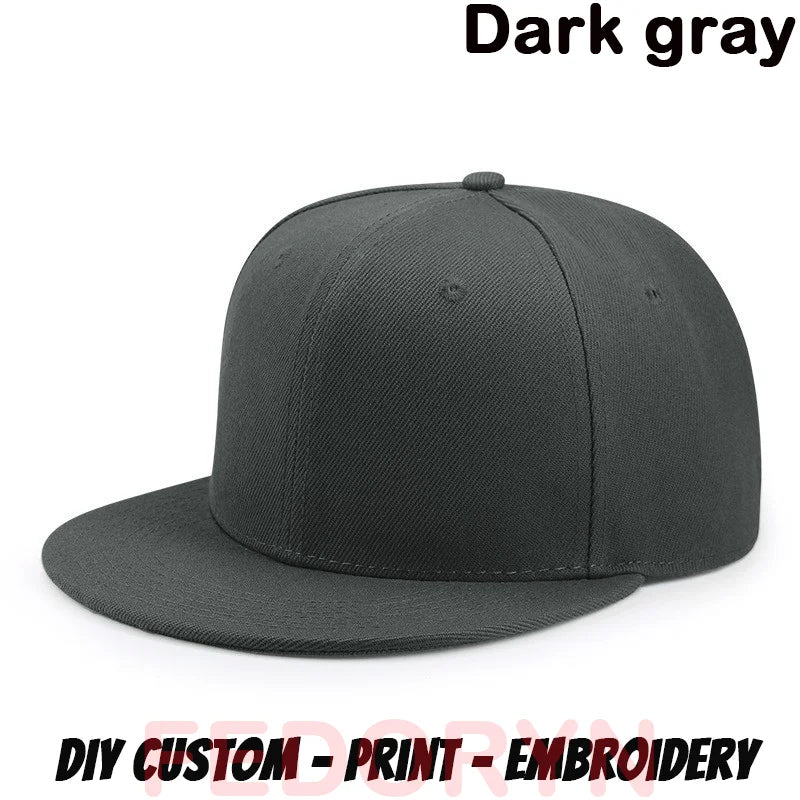 Fedoryn Custom Snapback Caps Splice Color Embroidery Hip Hop Cap for Women and Men DIY LOGO Design Print Hats Unisex Wholesale