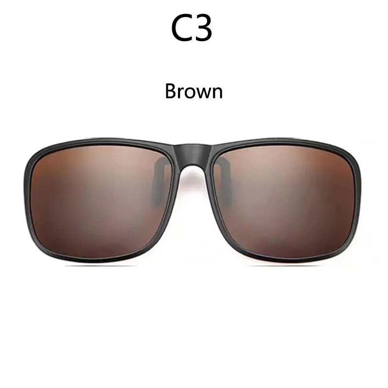 BOYSEEN Polarized Flip Clip Sunglasses Driving Dark UV400 Photochromic Anti Glare Lens Sun Glasses Car Driver Vintage Square