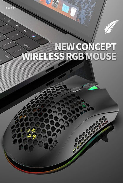 BM600 Rechargeable USB 2.4G Wireless RGB Light Honeycomb Gaming Mouse Desktop PC Computers Notebook Laptop Mice Mause Gamer