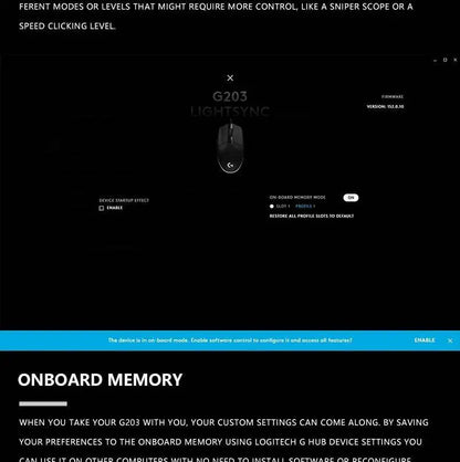 Logitech G203 LIGHTSYNC-mus trådbunden 8000 DPI-sensor RGB Sync 6 knappar mekanisk spänning för kontor och gaming