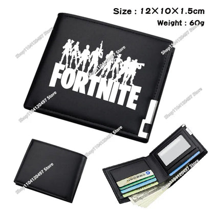 Fortnite Wallets for Kids Anime Fortnite Wallet Cartoon Card Holder Bag Leather Short Purse Fashion Folded Purses Boys Gift