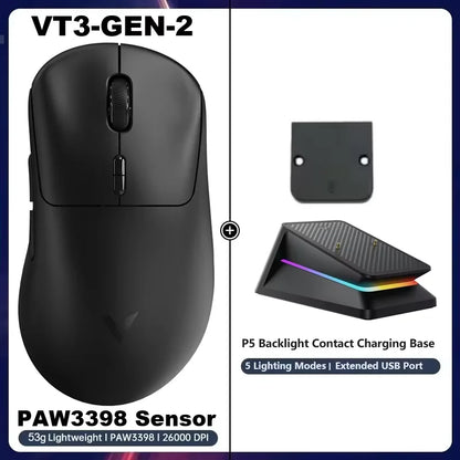 Rapoo VT3Pro GEN-1 Wireless Gaming Mouse 59g Lightweight 8KHz Polling Rate 26000DPI 9 Programmable Buttons Optical Sensor