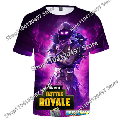 Japanese Anime Fortnite Summer T-shirt for Men and Women Battle Royale Short-Sleeved Casual Comfortable Loose Harajuku Streetwear