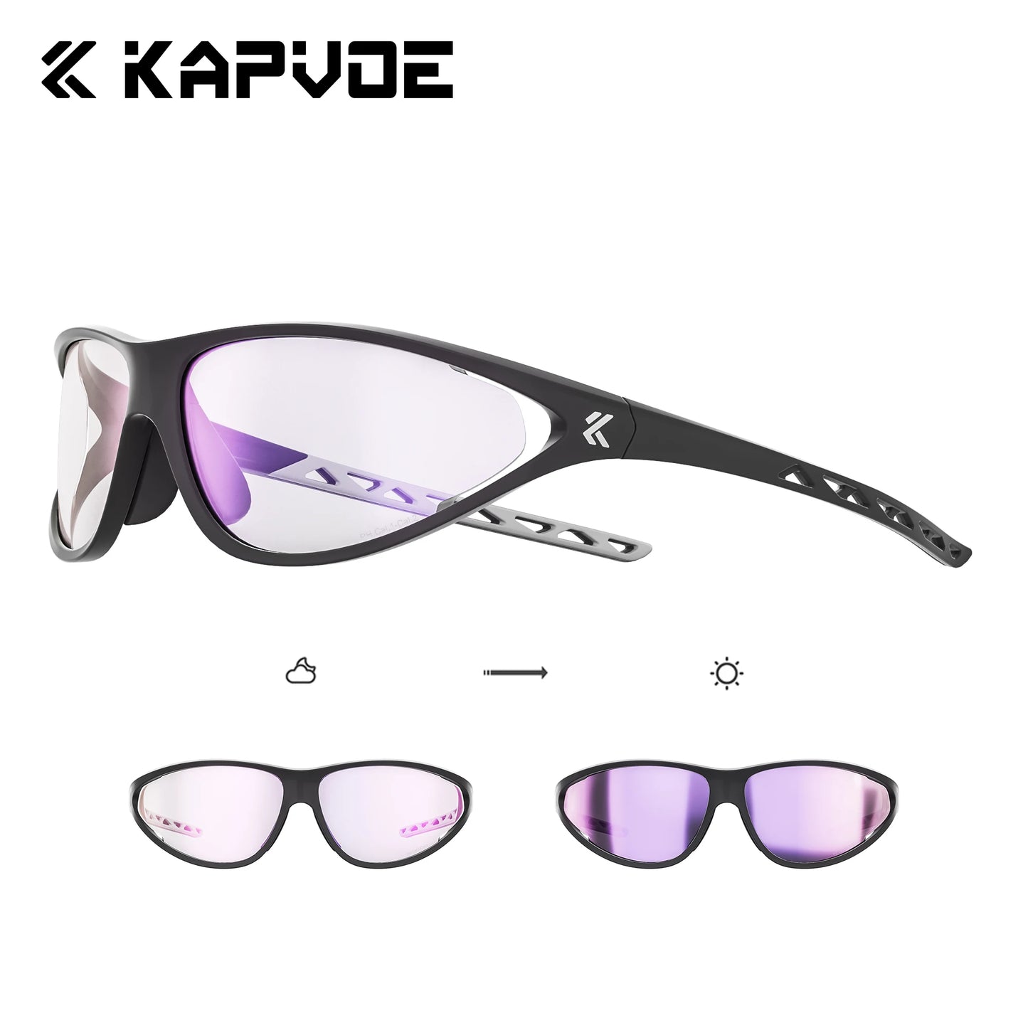 Kapvoe Hiking Sunglasses Camping Fashion Sunglasses for Men Photochromic Cycling Glasses MTB Bike Goggles Fishing Eyewear Sports