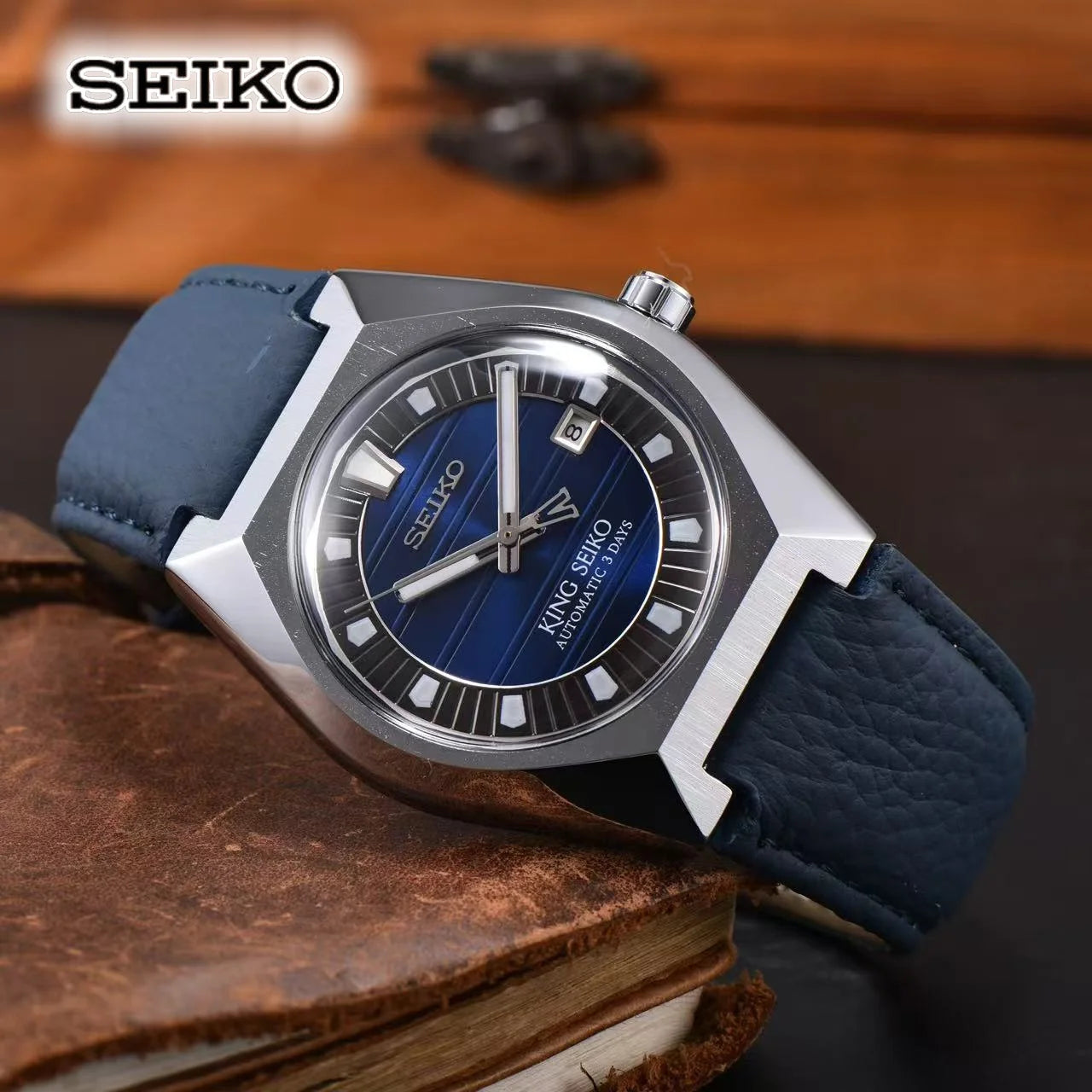 Seiko Men's and Women's Automatic Mechanical Watch Fashion High Quality Leather Strap Calendar Waterproof Couple's Watch