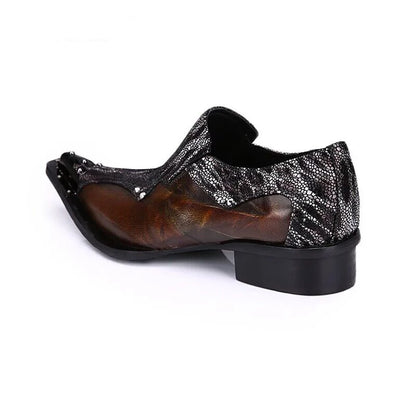 Men's Luxury White Gold Metal Toe Oxford Elegant Loafers Slip-On Dress Shoes Formal Wedding Party PU Leather Shoes Size 38-46