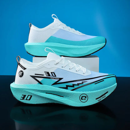 Brand Men's Carbon Plate Running Shoes, Soft Cushion, Shock Absorbing Sports Shoes, Unisex Sneakers, Light Anti-Slip Training Shoes