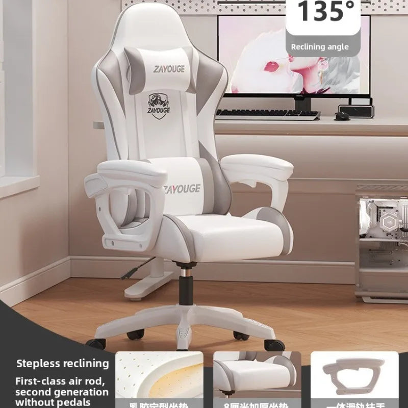 Ergonomic Gaming Chair Reclining Office Chair with Adjustable Height, Comfortable Computer Desk Chair, Swivel Gaming Seat for Home, Study & Esports