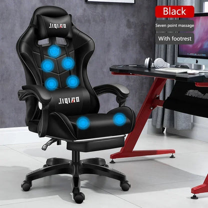 RGB Gaming Chair Ergonomic Computer Chair with Massage Function, Reclining Office Chair, Swivel Gamer Chair with Adjustable Height and Armrests