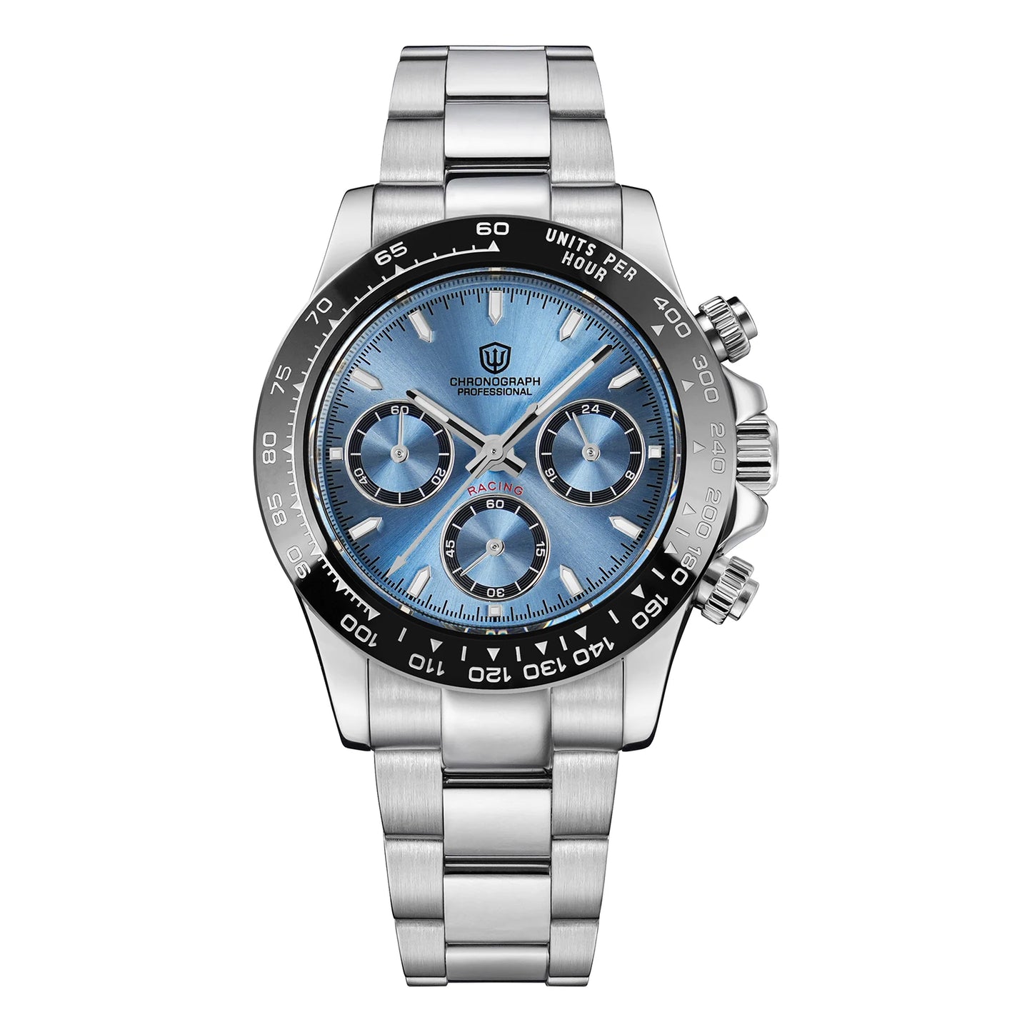 Watchdives WD16500 V2 Men Watch VK63 Quartz Movement Chronograph Wristwatch Stainless Steel Sapphire Crystal Luminous Watches