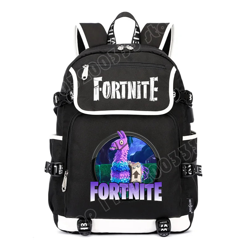 Fortnites раница с голям капацитет, ежедневна чанта за рамо с USB порт, унисекс аниме ученическа раница, нов стилен подарък за канцеларски принадлежности