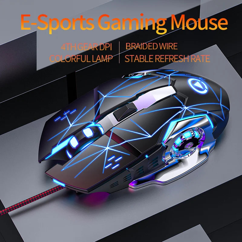 USB Wired Gaming Mouse 6 Button Backlit Ergonomic Mice DPI  Adjustable Optical Mice for PC Gamer Computer Desktop