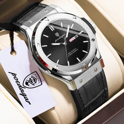 Orologio da uomo POEDAGAR – Modello originale, stile professionale, impermeabile, cinturino in silicone, indicazione di data e giorno, movimento al quarzo, orologio di lusso alla moda.