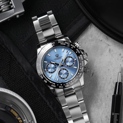 Watchdives WD16500 V2 Men Watch VK63 Quartz Movement Chronograph Wristwatch Stainless Steel Sapphire Crystal Luminous Watches