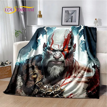 29 Style Kratos God of War Games Cartoon Blanket,Soft Throw Blanket for Home Bedroom Bed Sofa Picnic Travel Office Cover Gifts