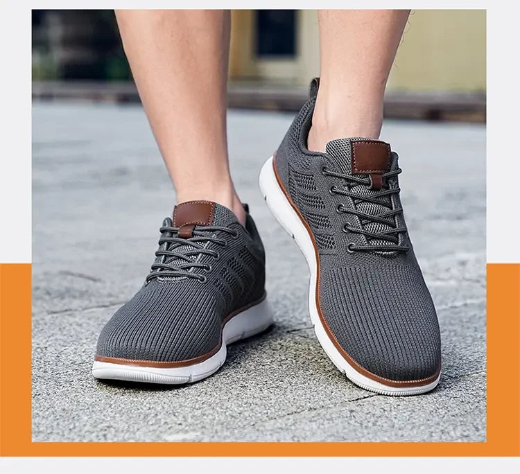 Casual Sneaker Shoes, Breathable Men's Walking Mesh, Soft Sole Outdoor Anti-Slip Travel Comfortable Running Shoes, Tenis Masculino