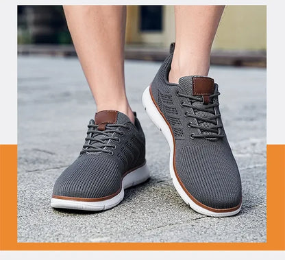 Casual Sneaker Shoes, Breathable Men's Walking Mesh, Soft Sole Outdoor Anti-Slip Travel Comfortable Running Shoes, Tenis Masculino