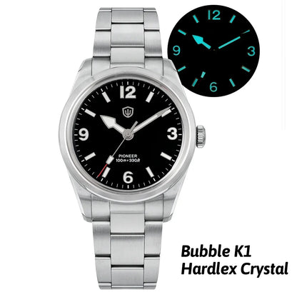Watchdives WD1960S V2 36Mm Vintage Cream Man Watches VH31 Sweep Seconds Quartz Watch Bubble K1 Sapphire Luminous Stainless Steel