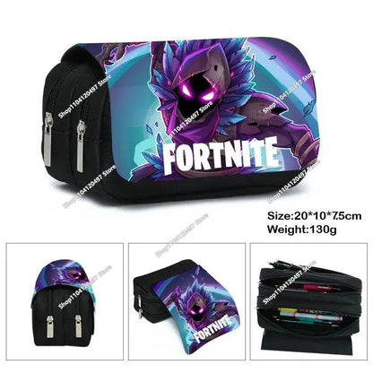 Fortnite Kids Pencil Bags Multifunctional Stationery Box Children's Large Capacity Double Layer Stationery Bag