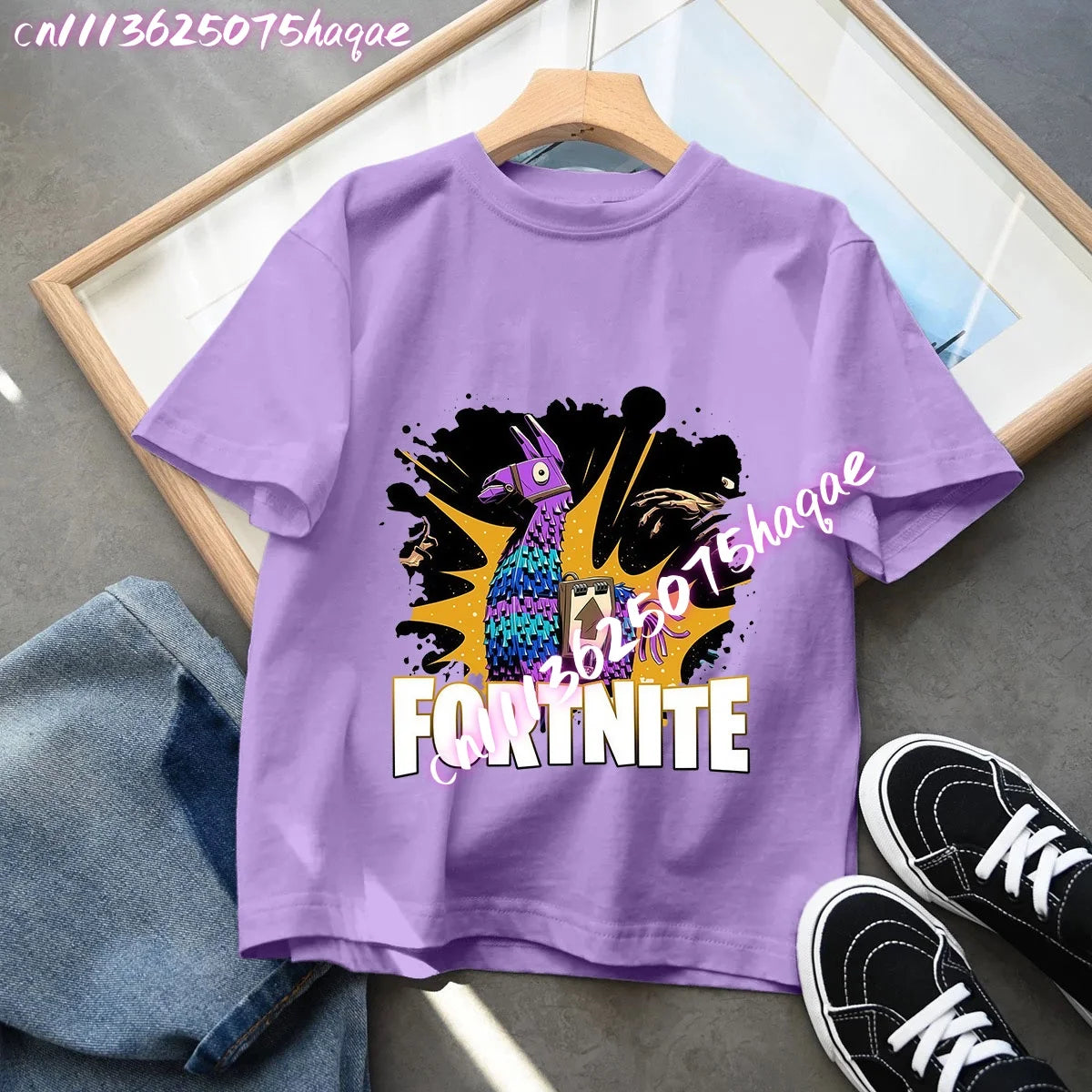 Fortnite Children’s T-Shirts Anime Printed Characters Tops Cartoon Fortress Night Summer Clothes Girls Short Sleeve Pullover Tees