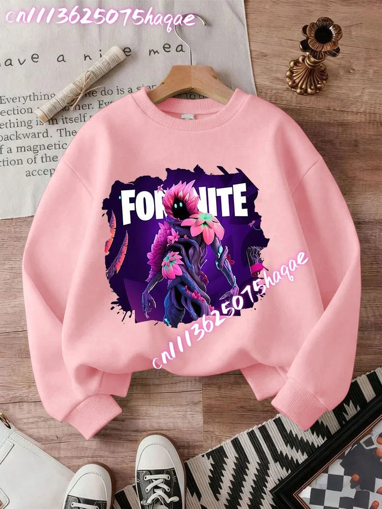 2026 Fortnite Kids Hooded Coats Anime Fortress Night Sweatshirts Game Spring Autumn Hoodies Sportswear Children’s Clothes Gift
