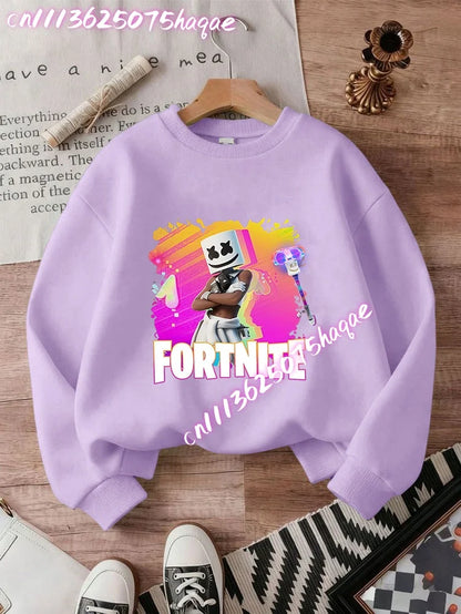 2026 Fortnite Kids Hooded Coats Anime Fortress Night Sweatshirts Game Spring Autumn Hoodies Sportswear Children’s Clothes Gift