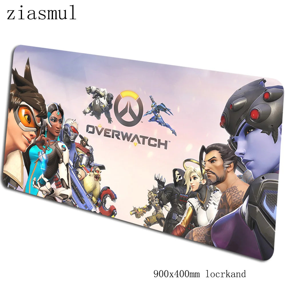 Tappetino per mouse Overwatch 90x40cm, tappetino gaming estetico, splendido tappetino personalizzato per gamer, base per mouse e tastiera PC