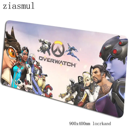 Tappetino per mouse Overwatch 90x40cm, tappetino gaming estetico, splendido tappetino personalizzato per gamer, base per mouse e tastiera PC