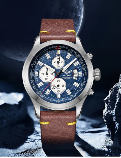 YELANG V1029S Men's Quartz Watch 42mm Japan OS10 Movement T100 Luminous 100M Waterproof Sports Military Style Watches Sapphire